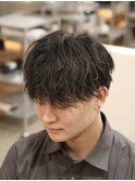 縦落ちシャドウパーマ／シースルーマッシュ／メンズカット