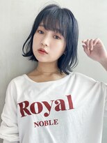 アイティー バイ アルバム 中野店(IT by ALBUM) 外はねボブ_オリーブカラーハイライトカラー_7815