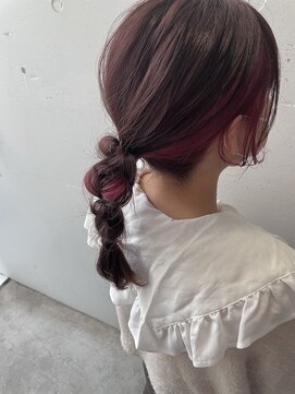 シュリット(schritt) ピンクインナーカラー×玉ねぎアレンジ　　schritt mutsuki