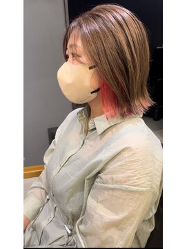 シェルハ(SHELHA) インナーカラー/インナーピンク/切りっぱなしボブ