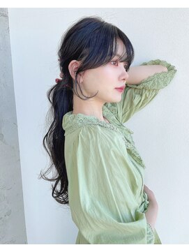 ディーエックス ウエスト(Dxxxx WEST) ポニーテールアレンジ  韓国/顔周りカット/ヘアセット/前髪