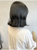 透け感カラーオリーブアッシュ＊ブリーチなしダークカラー