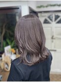 【ハイライト】大人くびれボブ×透明感ラベンダーシルバー♪