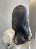 アッシュグレー×ゆるふわコテ巻きロング大人可愛い艶髪ロング