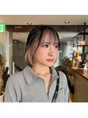 ホワイトグレージュミニウルフチェリーブラウンデジタルパーマ