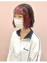 ヴィア 京都烏丸(Via)&nbsp;インナーカラー/ブリーチ/髪質改善/インナーピンクベージュ