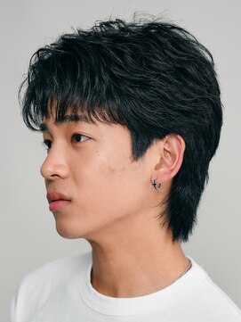 フィフス(fifth) 原宿ニュアンスパーマメンズパーマセンターパートヘア黒髪fifth