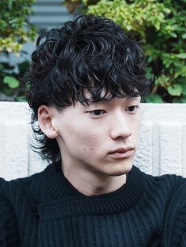 フィフス 仙台(fifth) 仙台マレットパーマメンズマッシュウルフ刈り上げスパイラル強め