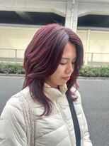 エスエムアールツー(SMR2)&nbsp;ブリーチなし艶カラー/ボルドー/レディース/美髪トリートメント