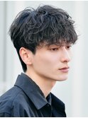 緩めルーズパーマ韓国風シャドウパーマ刈り上げマッシュショート