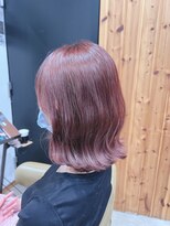 ディッシュ 五反田(dish)&nbsp;ピンクベージュ☆外ハネ波巻きミディアム★五反田美容室