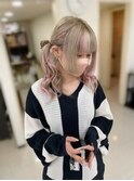 ホワイトミルクティー×ピンクメッシュ＃地雷系＃ツインテール