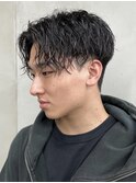 メンズ/センターパート/カルマヘア/アップバング