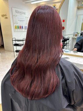 アプリバイリアン 浦和2号店(appri by Rien) 韓国風 レイヤーカット [ブリーチなしダブルカラーワインレッド]