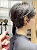 小顔に見えるショート似合わせカットメルティカラー30代40代