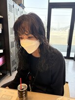 アチーブリス(achieve Liss)&nbsp;デジタルパーマゆるふわウェーブ黒髪シースルーバング20代30代