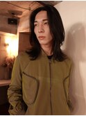 メンズボブウルフメンズミディアムレイヤーカットメンズウルフ