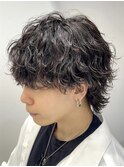 大分メンズ骨格矯正マッシュウルフ波巻きスパイラルパーマ