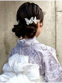 浴衣 ヘアセット ツインお団子 アップヘア イベントヘア