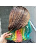 レインボーのインナーカラー