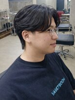 オルカ(ORCA)&nbsp;men's/パーマ/刈り上げセンターパート/毛流れパーマ/眉毛/新宿