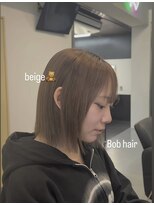 アグ ヘアー ドルチェ 静岡青葉通り店(Agu hair dolce) 切りっぱなし×ミルクティーベージュボブ