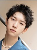 刈り上げアップバングビジネスヘアスパイキーショート