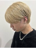メンズマッシュセンターパートスパイラルパーマニュアンスパーマ