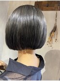ダークグレー×ボブ