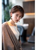 大人かわいい前髪セシルカットココアブラウンフリンジウェーブ