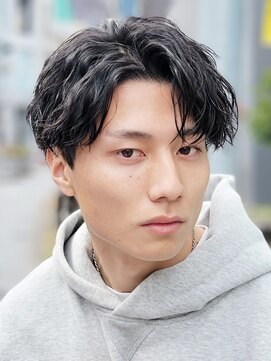 フィフス 原宿(fifth) ツイストスパイラルパーマ韓国マッシュツーブロック刈り上げ黒髪