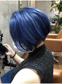 ショートボブ×コバルトブルー【LODAT横浜】