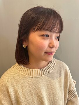 ヘアモード カクテル ウォームブラウン×ぱつっとボブ 【MARIA】