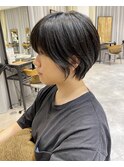 大人ヘルシースタイルショコラアッシュふんわりカールショート