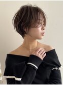 チークバング 抜け感 耳かけ 美人ショート ベージュブラウン