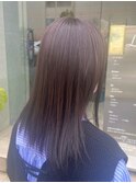 艶カラー☆ピンクベージュ/ナチュラルカラー/ストレート/暗髪