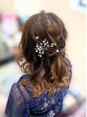 お呼ばれハーフアップのヘアセット