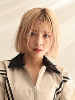 アース クロスガーデン川崎店(HAIR&MAKE EARTH)&nbsp;切りっぱなしハイトーンボブ