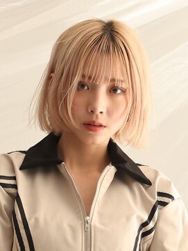 アース クロスガーデン川崎店(HAIR&MAKE EARTH) 切りっぱなしハイトーンボブ