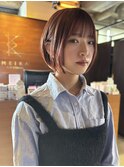【 ショートミニボブ ×  コーラルピンク 】 浅野美紀