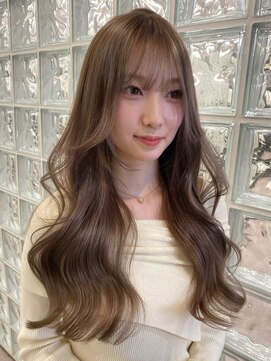 サンクプロジェクト(cinq PROJECT) 韓国ヘア顔周りレイヤーミルクティーベージュグレージュカラー