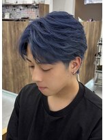 メンズサロンラシルバイレストプラス(MEN'S SALON racil by rest plus) スカイブルー フェザー風セット