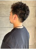 ツーブロック メンズパーマ 束感 波巻きスパイラルパーマ 20代