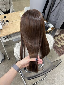 明るめマロンカラー×髪質改善縮毛矯正