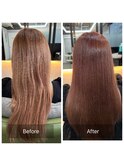 内部補修髪質改善+まとまりカット+艶感シフォンピンク