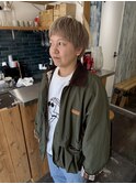 マッシュショート/ショートヘア/オン眉/ハイトーン/ブリーチ