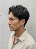 センターパート×フェザーパーマ 国立