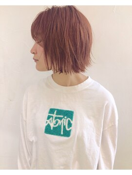 オーク 学芸大学(OAK) オレンジブラウン×切りっぱなしボブ
