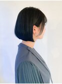 【yuka】ダークブルーアッシュ×前下がりボブ