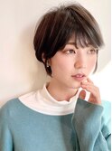 20代30代大人可愛い小顔ショートボブ前下がりショートハイライト